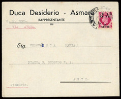 1950, Italenisch Eritrea Britische Militärpost, 21, Brief - Autres & Non Classés
