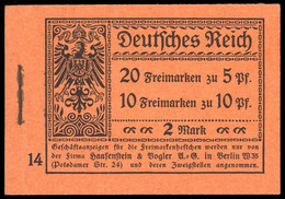 1913, Deutsches Reich, MH 5.12 A, ** - Markenheftchen