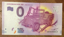 2016 BILLET 0 EURO SOUVENIR DPT 14 ARROMANCHES 360 JEEP ZERO 0 EURO SCHEIN BANKNOTE PAPER MONEY BANK - Private Proofs / Unofficial