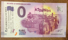 2016 BILLET 0 EURO SOUVENIR DPT 14 MUSÉE D'ARROMANCHES + TAMPON ZERO 0 EURO SCHEIN BANKNOTE PAPER MONEY BANK - Private Proofs / Unofficial