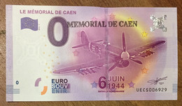 2016 BILLET 0 EURO SOUVENIR DPT 14 LE MÉMORIAL DE CAEN + TAMPON ZERO 0 EURO SCHEIN BANKNOTE PAPER MONEY BANK - Essais Privés / Non-officiels