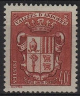 AND 66 - ANDORRE N° 57 Neuf** 40 Cts Brun-rouge Armoiries Des Vallées - Nuevos
