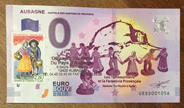 2016 BILLET 0 EURO SOUVENIR DPT 13 AUBAGNE SANTONS + TIMBRE ZERO 0 EURO SCHEIN BANKNOTE PAPER MONEY BANK - Privatentwürfe