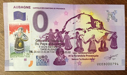 2016 BILLET 0 EURO SOUVENIR DPT 13 AUBAGNE SANTONS + TIMBRE ZERO 0 EURO SCHEIN BANKNOTE PAPER MONEY BANK - Essais Privés / Non-officiels