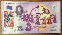 2016 BILLET 0 EURO SOUVENIR DPT 13 AUBAGNE SANTONS + TIMBRE ZERO 0 EURO SCHEIN BANKNOTE PAPER MONEY BANK - Essais Privés / Non-officiels