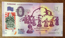 2016 BILLET 0 EURO SOUVENIR DPT 13 AUBAGNE SANTONS + TIMBRE ZERO 0 EURO SCHEIN BANKNOTE PAPER MONEY BANK - Essais Privés / Non-officiels