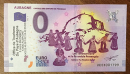 2016 BILLET 0 EURO SOUVENIR DPT 13 AUBAGNE SANTONS + TAMPON ZERO 0 EURO SCHEIN BANKNOTE PAPER MONEY BANK - Privéproeven