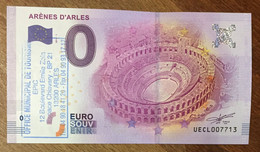 2016 BILLET 0 EURO SOUVENIR DPT 13 ARÈNES D'ARLES + TAMPON ZERO 0 EURO SCHEIN BANKNOTE PAPER MONEY BANK - Essais Privés / Non-officiels