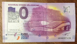 2016 BILLET 0 EURO SOUVENIR DPT 13 NOUVEAU STADE VÉLODROME + TAMPON ZERO 0 EURO SCHEIN BANKNOTE PAPER MONEY BANK - Essais Privés / Non-officiels