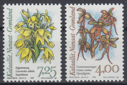 Greenland, 1995, Arctic Orchids, Flowers, MNH, Michel 256-257 - Sonstige & Ohne Zuordnung