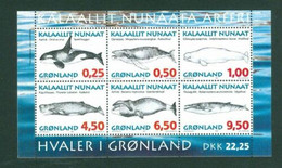 Greenland, 1996, Whales, Animals, Fauna, MNH, Michel Block 10 - Sonstige & Ohne Zuordnung