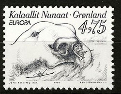Greenland, 1997, Sagas, Legens, Myths, Ice Bear, Kayak, MNH, Michel 309 - Sonstige & Ohne Zuordnung