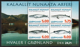 Greenland, 1997, Whales, Animals, Fauna, MNH, Michel Block 13 - Sonstige & Ohne Zuordnung