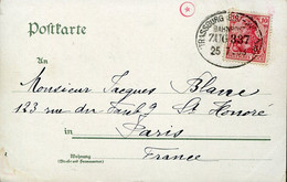59233 France,circuled Card 1908 Ambulat Bahnpost Zug 337 Strassburg, Pour Paris  (see 2 Scan) - Autres & Non Classés