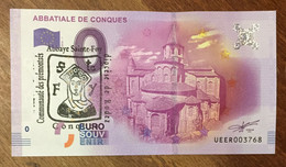 2016 BILLET 0 EURO SOUVENIR DPT 12 CONQUES + TAMPON ZERO 0 EURO SCHEIN BANKNOTE PAPER MONEY BANK - Privéproeven