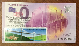 2016 BILLET 0 EURO SOUVENIR DPT 12 VIADUC DE MILLAU + TIMBRE ZERO 0 EURO SCHEIN BANKNOTE PAPER MONEY BANK - Essais Privés / Non-officiels