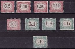 San Marino Segnatasse 485 ** 1824 - Colori Dei Riquadri Cambiati N. 10/18.Cert. E. Diena. Cat. € 2125,00. SPL - Segnatasse