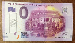 2016 BILLET 0 EURO SOUVENIR DPT 06 VILLA EPHRUSSI DE RROTHSCHILD + TAMPON ZERO 0 EURO SCHEIN BANKNOTE PAPER MONEY BANK - Essais Privés / Non-officiels