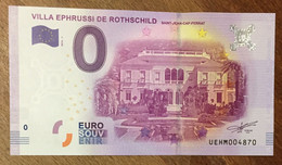 2016 BILLET 0 EURO SOUVENIR DPT 06 VILLA EPHRUSSI DE RROTHSCHILD ZERO 0 EURO SCHEIN BANKNOTE PAPER MONEY BANK - Essais Privés / Non-officiels