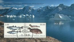 2019 NORDIC Issue - Fish In Greenlandic Waters, Date Cancellation Souvenir Sheet 2 Values, Greenland, MNH - Oblitérés
