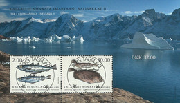 2019 NORDIC Issue - Fish In Greenlandic Waters, Central Date Cancellation Souvenir Sheet 2 Values, Greenland, MNH - Oblitérés