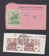 TAXE COMMUNALE VILLE DE LUXEMOURG. - Revenue Stamps