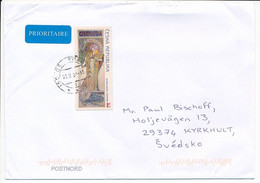 Mi 633 Solo Cover / Painter, Graphic Artist Alphonse Mucha 150th Birthday, Art Nouveau - 23 September 2020 Praha 55 - Lettres & Documents