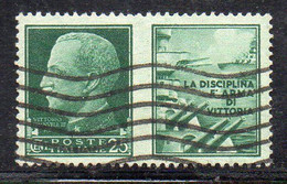 RSI103 - REPUBBLICA SOCIALE 1944 , Propaganda Di Guerra 25 Cent " La Disciplina..."  Usato (M2200) - Kriegspropaganda