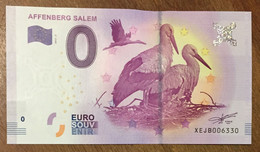 2017 BILLET 0 EURO SOUVENIR ALLEMAGNE DEUTSCHLAND AFFENBERG SALEM CIGOGNES ZERO 0 EURO SCHEIN BANKNOTE PAPER MONEY - Specimen