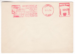 K254 Poland Red Meter Freistempel EMA 1974 ZABRZE IV SOCPHILEX Expert Conference - Franking Machines (EMA)