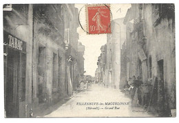 CPA 34 VILLENEUVE LES MAGUELONNE GRAND'RUE RARE BELLE CARTE !! - Autres & Non Classés