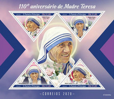 S.Tome&Principe. 2020  110th Anniversary Of Mother Teresa. (0405a) OFFICIAL ISSUE - Mother Teresa