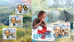 Guinea 2012, A. Schweitzer I, Red Cross, 3val In BF+BF - Albert Schweitzer