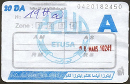 1 Ticket Transport Algeria Bus Algiers Alger - Biglietto Dell'autobus - 1 Billete Autobús - 1 Busticket Tickets - Mundo