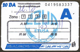 1 Ticket Transport Algeria Bus Algiers Alger - Biglietto Dell'autobus - 1 Billete Autobús - 1 Busticket Tickets - Mondo