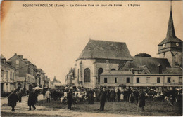 CPA BOURGTHEROULDE-La Grande Rue Un Jour De Foire-L'Église (43106) - Bourgtheroulde