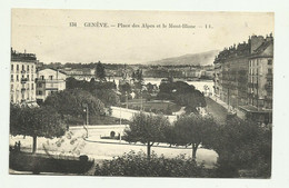 GENEVE - PLACE DES ALPES ET LE MONT- BLANC 1933 VIAGGIATA  FP - Genève