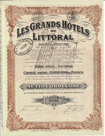 Titre Ancien - Les Grands Hôtels Du Littoral - Société Anonyme -Titre De 1926 - - Turismo