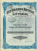 Titre Ancien - Les Grands Hôtels Du Littoral - Société Anonyme -Titre De 1926 - - Tourisme