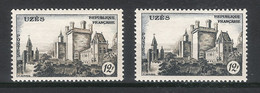 Y. & T.  N° 1099  /  Variété De Coloris  /  UZÈS  ( Couleur Marron Clair, Au Lieu De Bistre ) - Unused Stamps