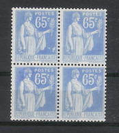 Y. & T.  N° 365  /  Variété De Coloris Sur Bloc De 4 Timbres  /  Type PAIX  ( Couleur Bleu CLAIR Au Lieu De Outremer ) - Nuevos