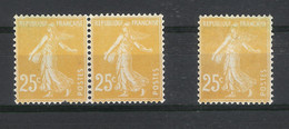 Y. & T.  N° 235  /  Variété De Coloris Sur 3 Timbres  /  Type SEMEUSE Fond Plein ( Couleur Jaune-orange Très Clair ) - Nuevos