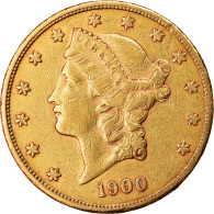 Monnaie, États-Unis, Liberty Head, $20, Double Eagle, 1900, U.S. Mint, San - 20$ - Double Eagles - 1877-1901: Coronet Head  (Testa Coronata)