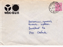 Brief Verzonde Van Deerlijk Naar Oostende  Kaart 836 - 1977-1985 Cijfer Op De Leeuw