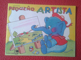 ANTIGUO CUENTO PARA COLOREAR COLECCIÓN PEQUEÑO ARTISTA, DE FHER, CUENTOS, IMPRESO EN 1974, SIN USO ELEPHANT ELEFANTE BOY - Frühe Comics
