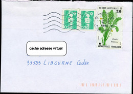 Timbre Des Terres Australes Utilisé En France - Lettre Non Taxée - Covers & Documents