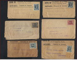 HOUYOUX 6 Wikkels Verstuurd Naar Oud - Burgemeester Van CHARLEROI Mr. TIROU ; Staat Zie 2 Scans ! LOT 246 - Typo Precancels 1922-31 (Houyoux)