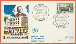 PASTEUR CENTRAFRIQUE FDC DE 1961 - Louis Pasteur