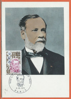 PASTEUR FRANCE CARTE MAXIMUM DE 1973 - Louis Pasteur