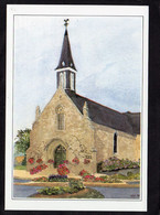 22 LA CHEZE Village Fleuri AQUARELLE D'ELIZABETH MANFREDI  L'EGLISE  Année1993  Imprimerie Du Guesclin-DINAN - La Chèze